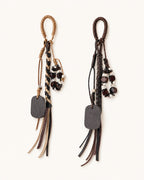 PU beaded tassel bag charm set