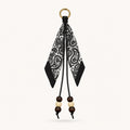 Monochrome paisley scarf bag charm
