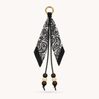 Monochrome paisley scarf bag charm