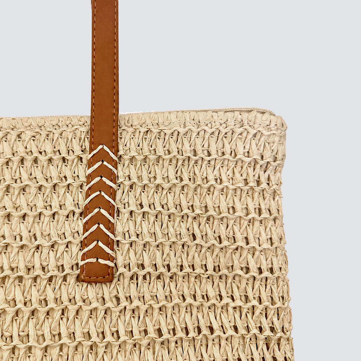 The Mykonos Zip Straw Tote