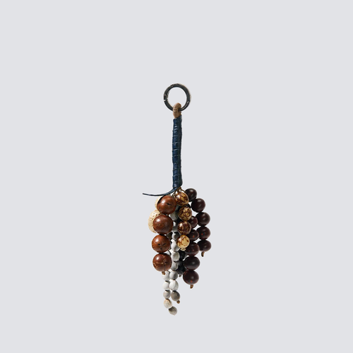 Artisanal Leather & Seed Bag Charm