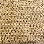 Macro detail of the eco-friendly woven paper straw raffia texture
