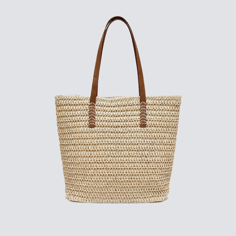 The Mykonos Zip Straw Tote