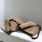 Relaxed casual style of the slouchy woven raffia beach totes